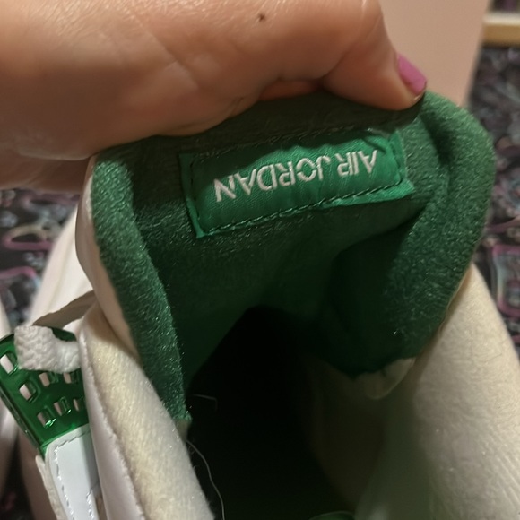 Air Jordan Size 11 2020 Nike Air Jordan 4 Retro Metallic Pine Green White Shoes - Picture 8 of 9